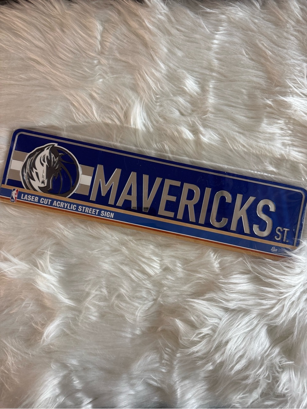 Dallas Mavericks Laser Cut Acrylic Street Sign - Blue & Silver